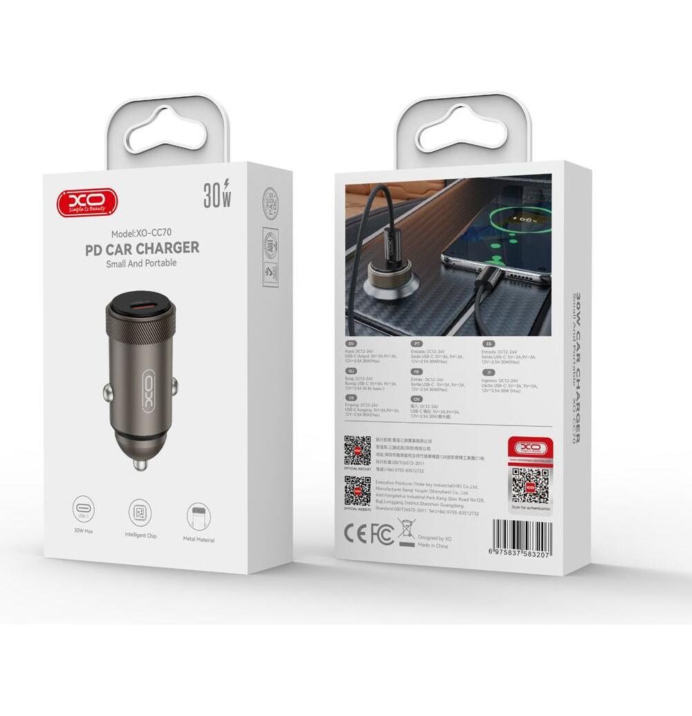 Prise auto allume cigare metal  XO cc70 30w