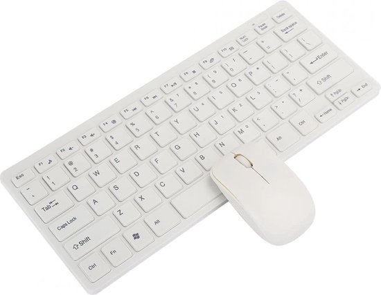 CLAVIER MINI + SOURIS SANS FILE BLANC K03