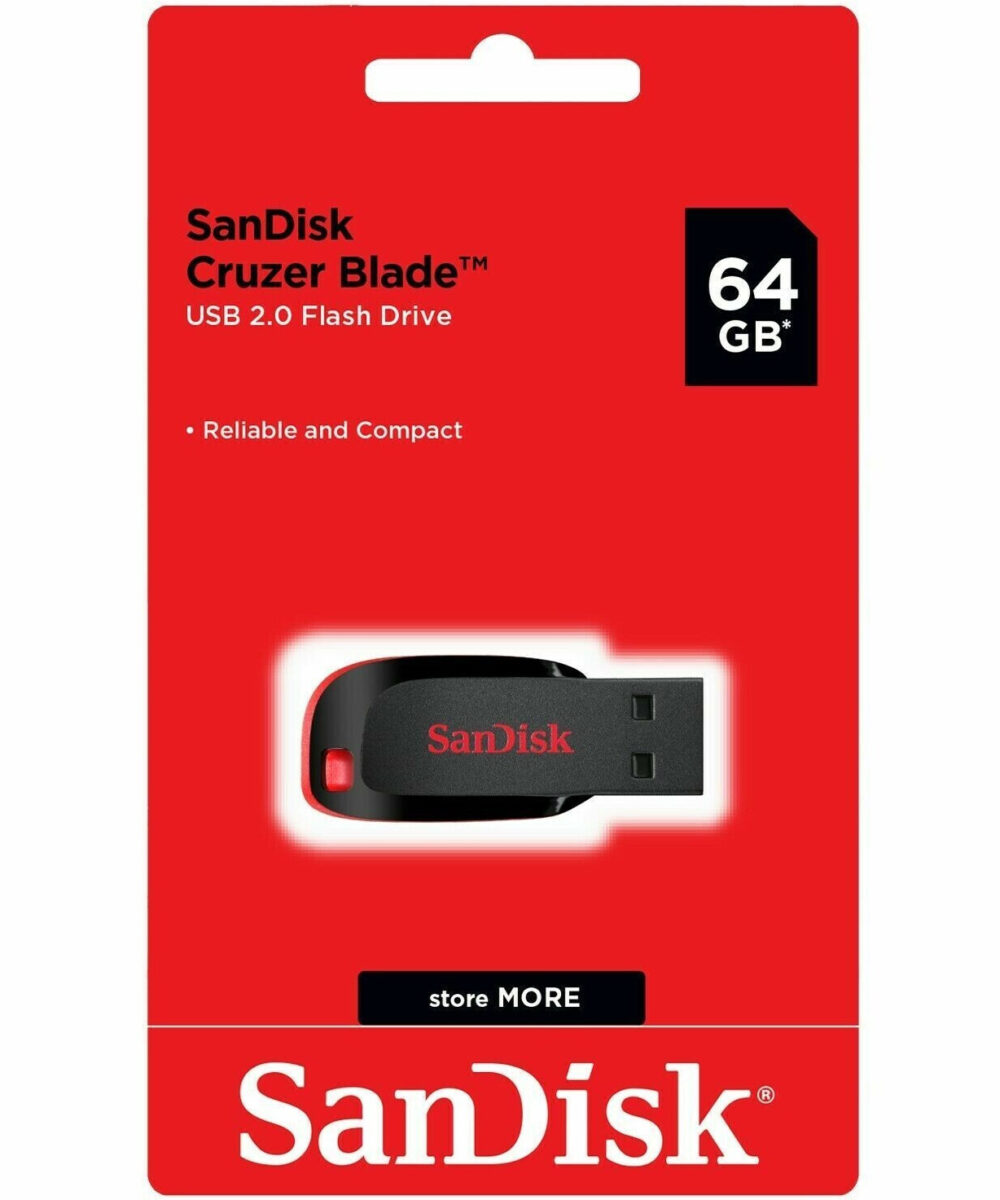 flash disk sandisk cruzer blade usb2.0 64gb