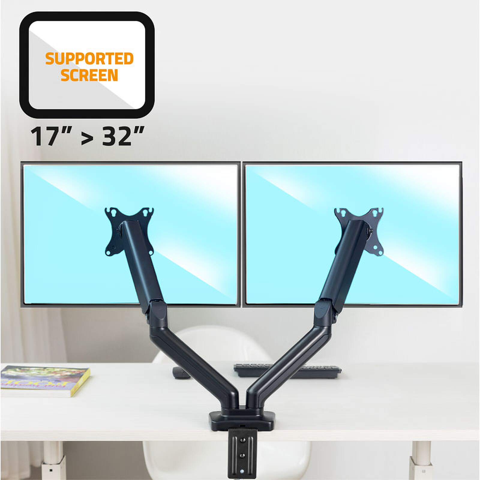 support moniteur Double avec rgb vortex vrx63-c024gl 17"-32" 2-9kg – Image 2