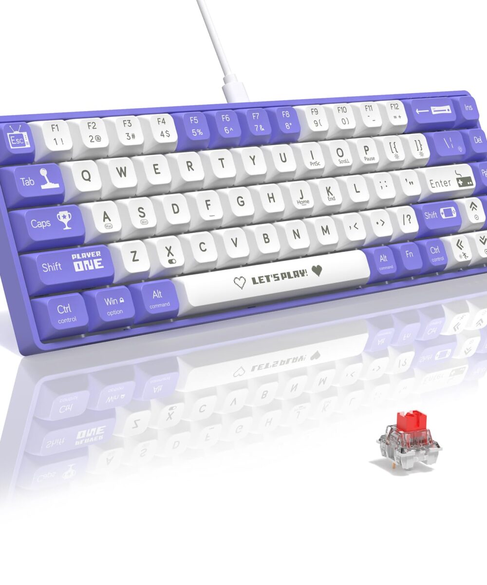 Clavier mechanic ajazz ak680 purpleyhite