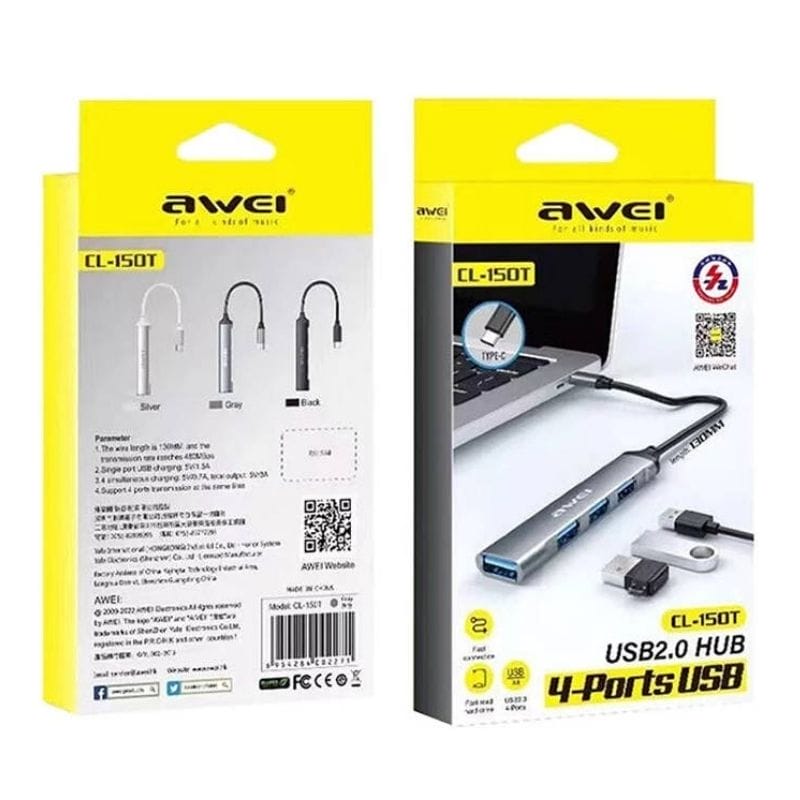 hub Awei type c usb cl150t