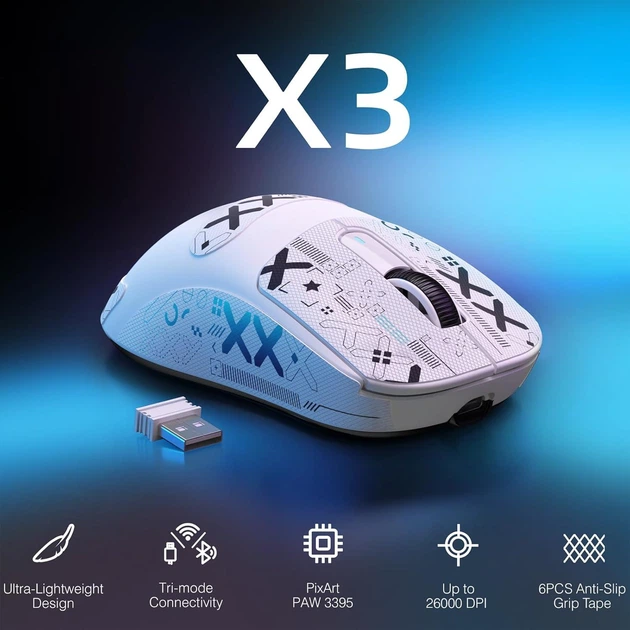 Souris Attack Shark X3 Tri mode 26K Dpi