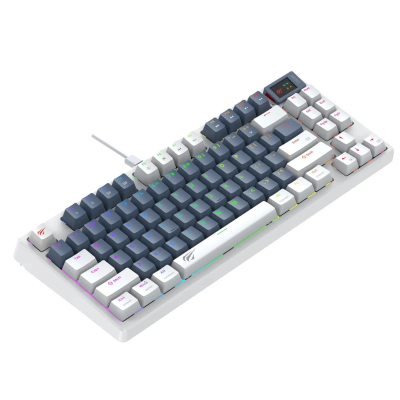 Alternative view of clavier rgb mécanique Red Switch +screen HAVIT KB-884L