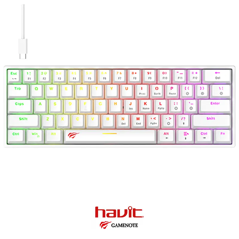 clavier rgb mechanic Red Switch HAVIT kb881 WHITE