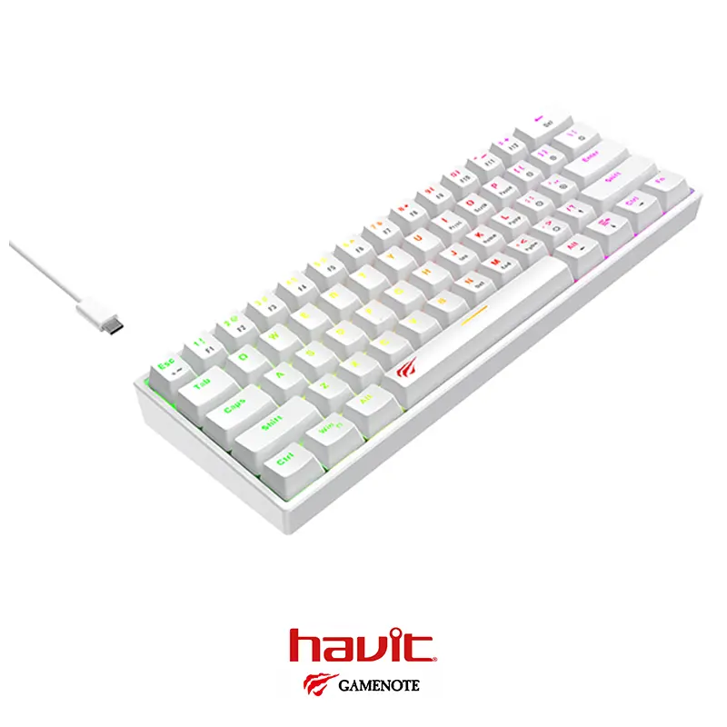 Alternative view of clavier rgb mechanic Red Switch HAVIT kb881 WHITE